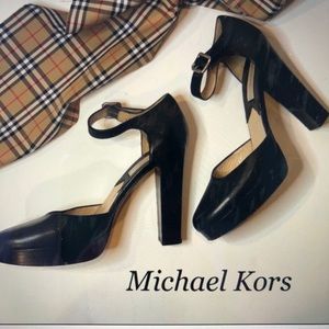 Michael Kors Platform Mary Janes Black Leather